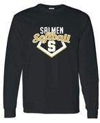 GILDAN UNISEX BLACK LONG SLEEVE SHIRT WITH SCREENED LOGO