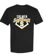 COMFORT COLOR BLACK TSHIRT (GARMENT WASHED) WITH SCREENED LOGO