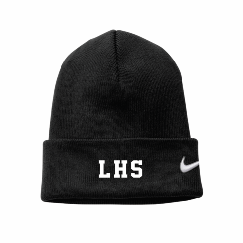 NIKE BLACK BEANIE HAT WITH EMBROIDERED LHS