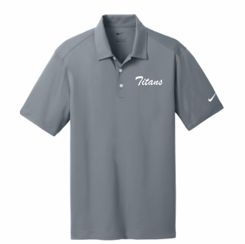 NIKE GREY UNISEX DRIFIT POLO WITH EMBROIDERED TITANS WORD