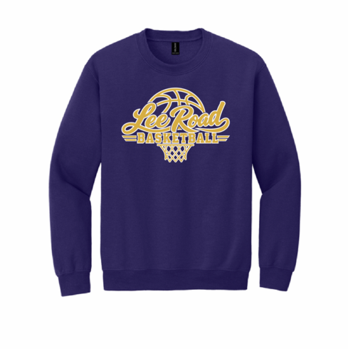 PURPLE CREW NECK SWEATSHIRT WITH SCREENED LOGO