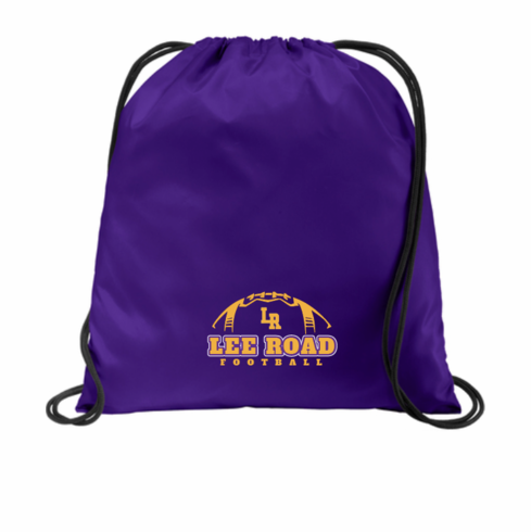 PURPLE DRAWSTRING BAG W SCREENED LOGO