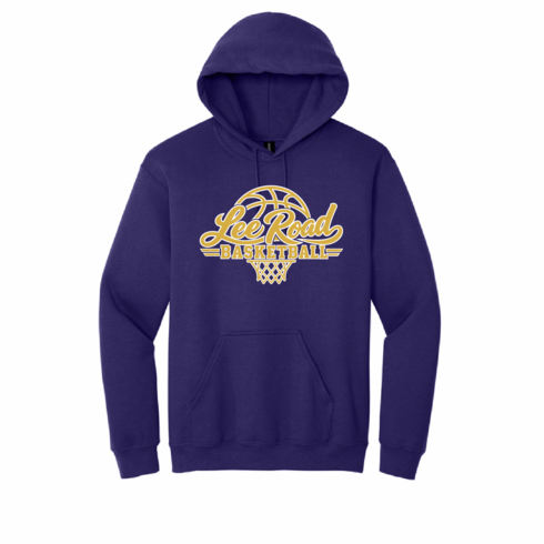 PURPLE HOODED SWEATSHIRT WITH SCREENED LOGO 