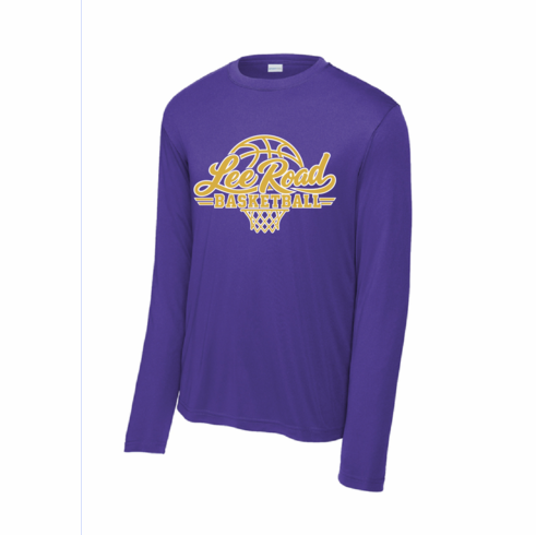PURPLE LONG SLEEVE DRIFIT SHIRT WITH SCREENED LOGO 