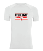 WHITE COMPRESSION TIGHT FIT SHORT SLEEVE SHIRT W LOGO 