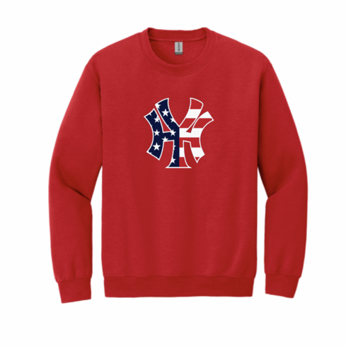 RED NY UNISEX CREW SWEATSHIRT