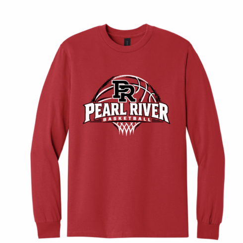 RED UNISEX GILDAN COTTON LONG SLEEVE W SCREENED LOGO