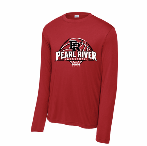 RED UNISEX LONG SLEEVE DRIFIT W SCREENED LOGO