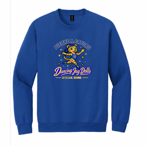 ROYAL UNISEX CREW SWEATSHIRT WITH SCREENED LOGO 