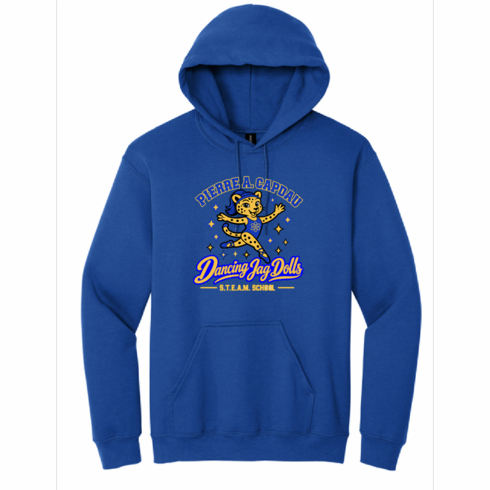 ROYAL UNISEX HOODED SWEATSHIRT WITH SCREENED LOGO