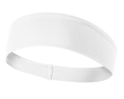 WHITE ELASTIC HEADBAND W "THE DELL" EMBROIDERED