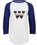 UNISEX COTTON WHITE/NAVY SLEEVE RAGLAN SHIRT WITH WILLOW W SCREENED LOGO