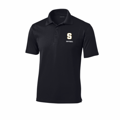 UNISEX BLACK DRIFIT POLO WITH EMBROIDERED LOGO