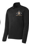 UNISEX BLACK LIGHTWEIGHT DRIFIT 1/4 ZIP WITH SCREENED S DIAMOND LOGO