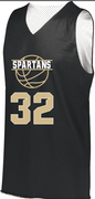 UNISEX BLACK/WHITE REVERSIBLE JERSEY WITH SCREENED LOGO AND #
