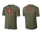 UNISEX MILITARY GREEN SHORT SLEEVE DRIFIT SHIRT W SCREENED LOGOS (YOUTH & ADULT)