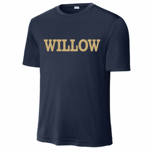UNISEX NAVY DRIFIT SHIRT WITH WILLOW SCREENED LOGO