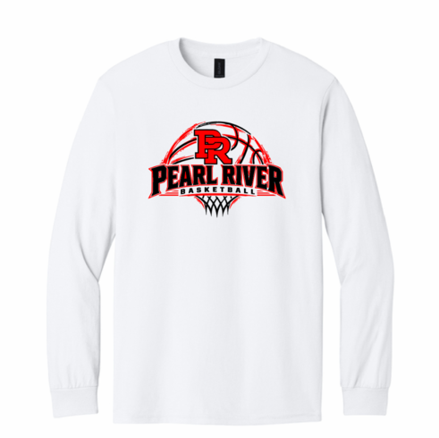 UNISEX WHITE COTTON GILDAN LONGSLEEVE SHIRT W SCREENED LOGO