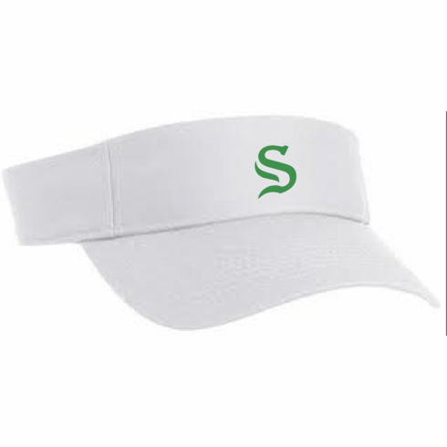 WHITE ADJUSTABLE VISOR WITH EMBROIDERED S
