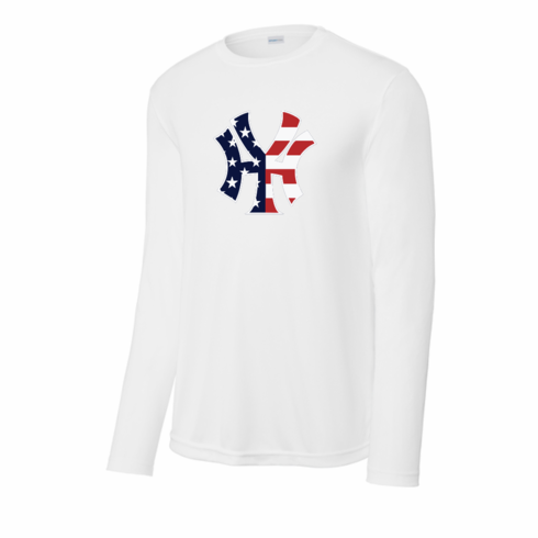 WHITE NY LONG SLEEVE DRIFIT SHIRT 