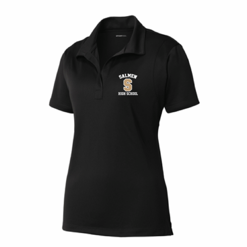 WOMENS BLACK DRIFIT POLO W EMBROIDERED LOGO