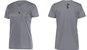 WOMENS CHARCOAL DRIFIT SHIRT W SCREENED LOGO ON FRONT AND BACK 