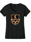 WOMENS GILDAN BLACK VNECK TSHIRT WITH SCREENED LOGO