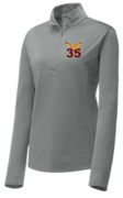 WOMENS GREY 1/4 ZIP LIGHT WEIGHT TOP WITH EMBROIDERED LOGO