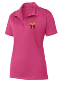 WOMENS HOT PINK DRIFIT POLO WITH EMBROIDERED LOGO