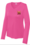 WOMENS HOT PINK LONG SLEEVE VNECK DRIFIT SHIRT WITH EMBROIDERED LOGO 