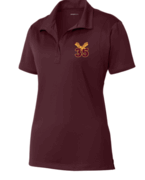 WOMENS MAROON DRIFIT POLO WITH EMBROIDERED LOGO