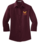 WOMENS MAROON OXFORD DRESS SHIRT 3/4 SLEEVE WITH EMBROIDERED LOGO