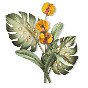 Orchid Spray Metal Wall Sculpture - CO177 Orchid Spray Metal Wall Sculpture - CO177
