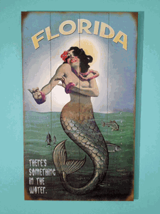 50's Vintage Wooden Mermaid Sign 50's Vintage Wooden Mermaid Sign