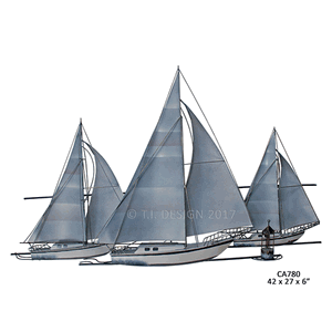 At The Races Nautical Metal Wall Art