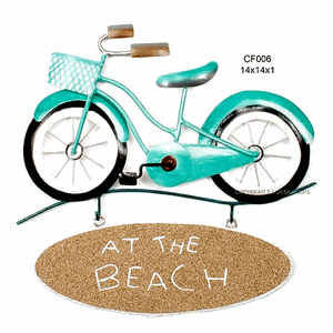 Beach Bike Sign (At the Beach) Metal Wall Art Beach Bike Sign (At the Beach) Metal Wall Art