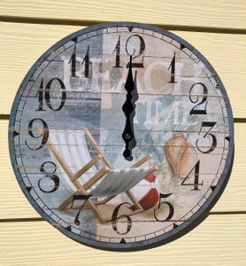 BEACH CHAIR WALL CLOCK 13.5"