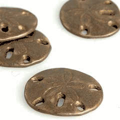 Brass Sand Dollars - Set of 6 pcs.