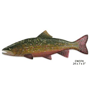 Brook Trout Wall Wood Carving