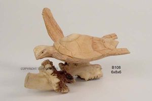 Carved Wood Sea Turtle Large