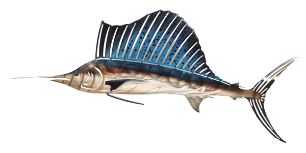 Colorful Sailfish Metal Wall Hanging