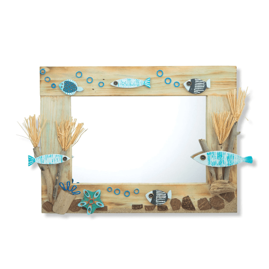 Fish Reef Mirror and Frame Beach Junk C467