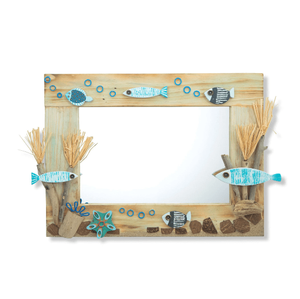 Fish Reef Mirror and Frame Beach Junk C467 Fish Reef Mirror and Frame Beach Junk C467