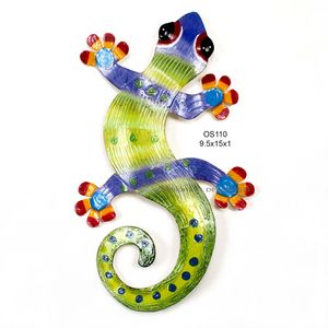 Gecko Green/Purple Metal Wall Art