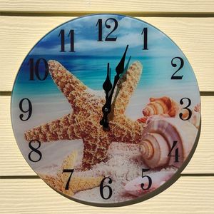 GLASS SHELL WALL CLOCK