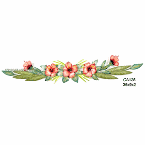 Hibiscus Swag Metal Wall Art