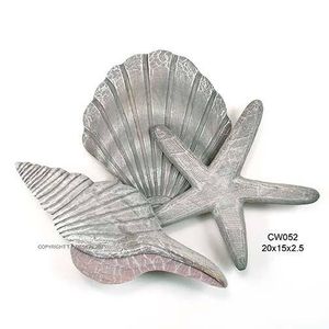 Large Wooden Shell Wall Sculpture