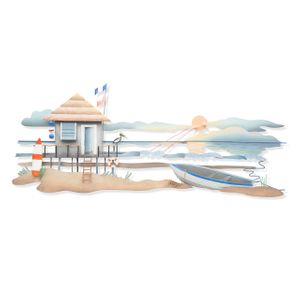 Lifeguard Station at Dawn Metal Wall Art - CA004