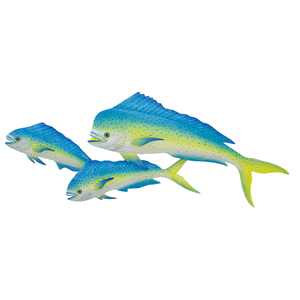 Mahi-Mahi Triple (lanai safe) metal wall art