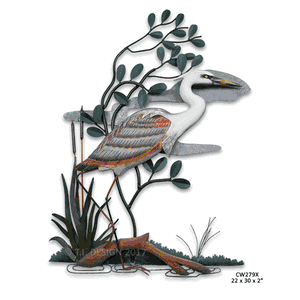 Majestic Marshland Blue Heron Metal Wall Art
